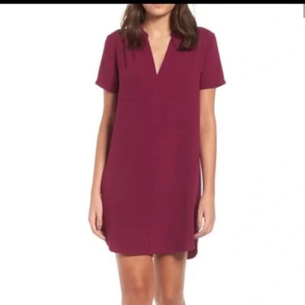 Lush|Hailey Crepe Shirt Dress